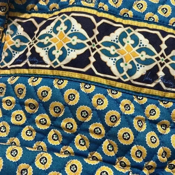 Small/medium blue and yellow Vera Bradley tote - Picture 5 of 7